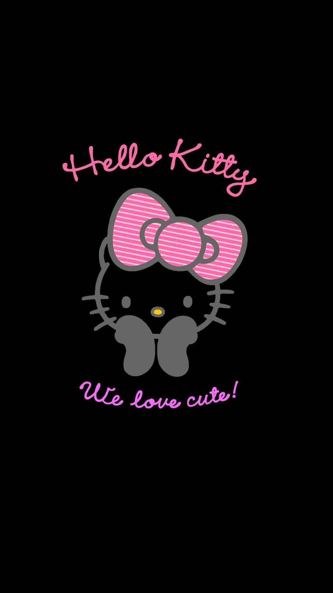 Chúng Mình Yêu Hello Kitty Đen Dễ Thương Hình nền