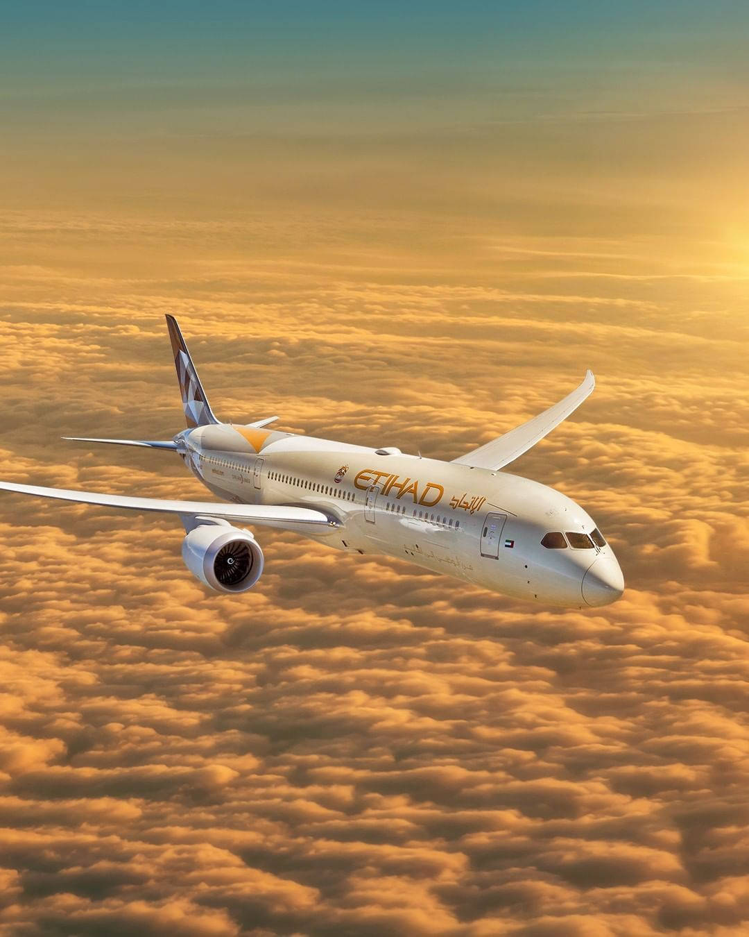 Chuyến hoàng hôn cùng Etihad Airways Hình nền