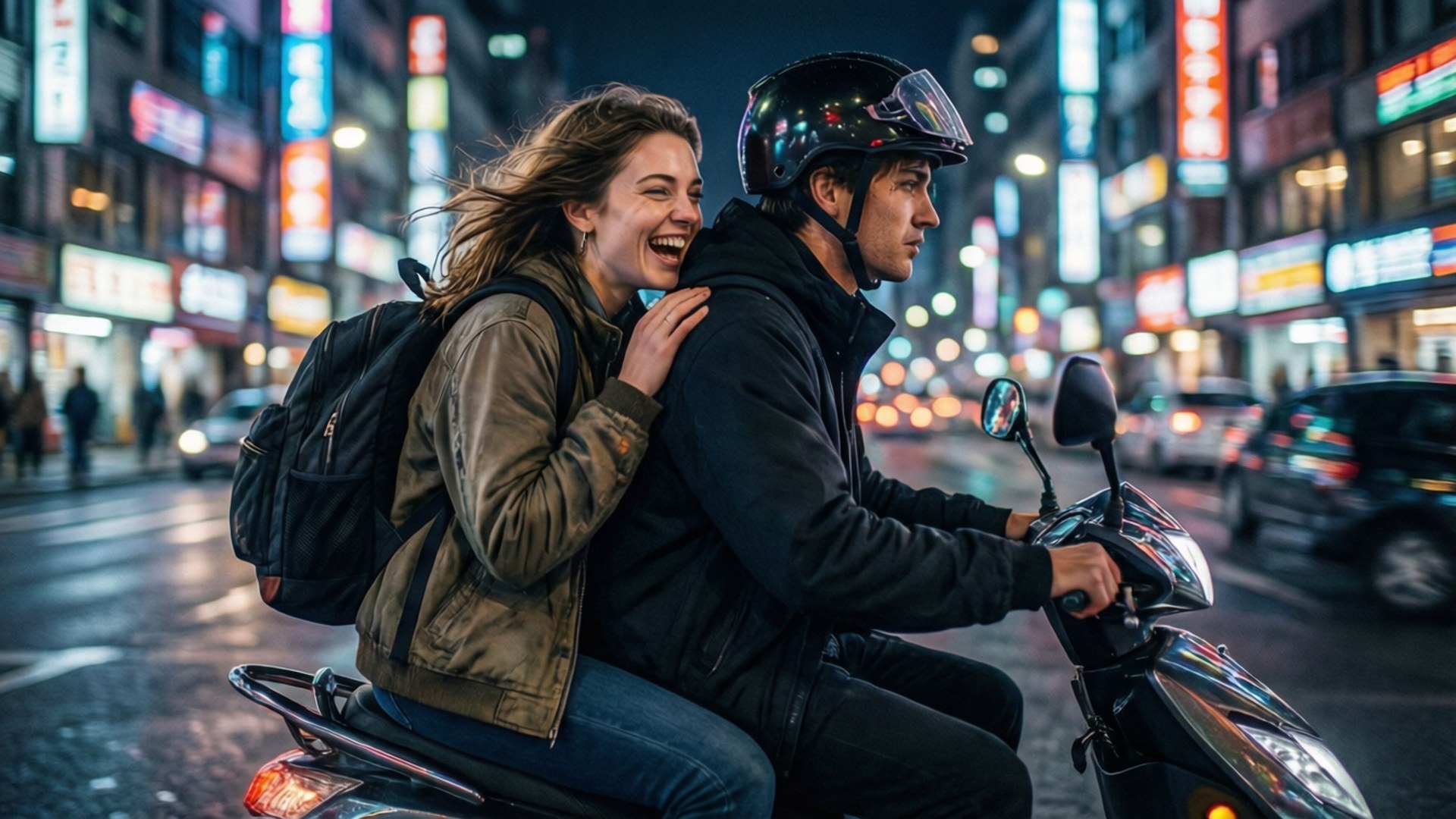 Chuyến Đi Đêm Neon Hình nền