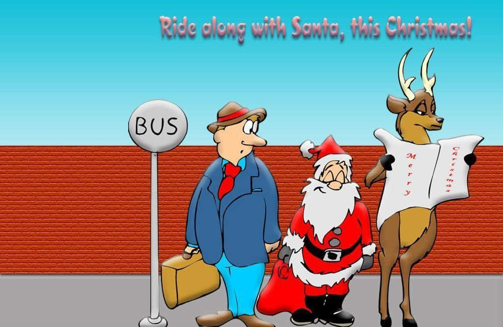 Chuyến đi kỳ thú của ông già Noel trong khu rừng tuyết Hình nền