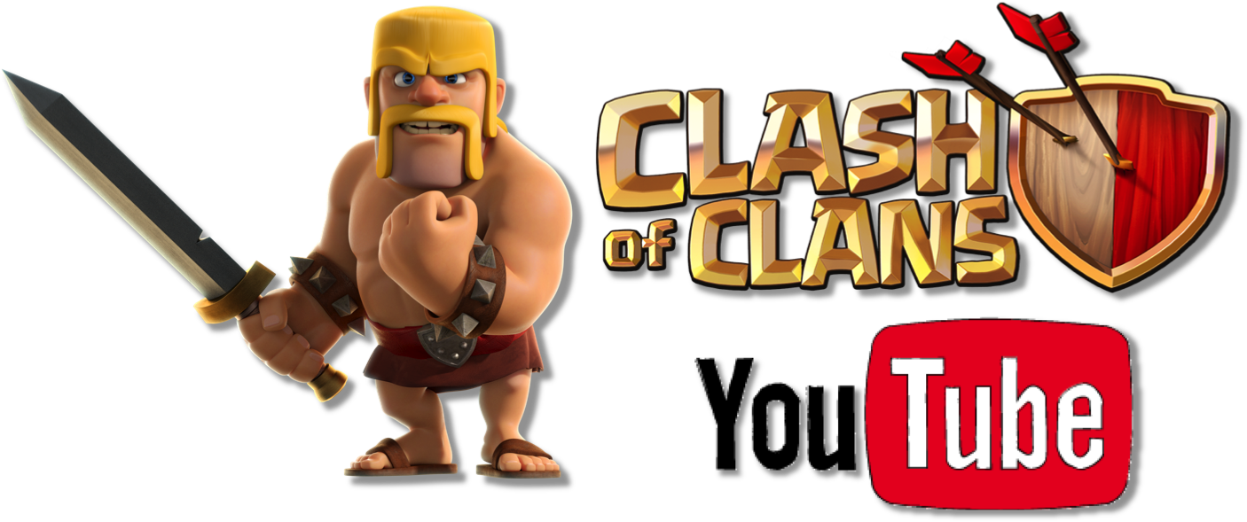 Clash of Clans Logo với Nhân Vật và Biểu Tượng YouTube Hình nền