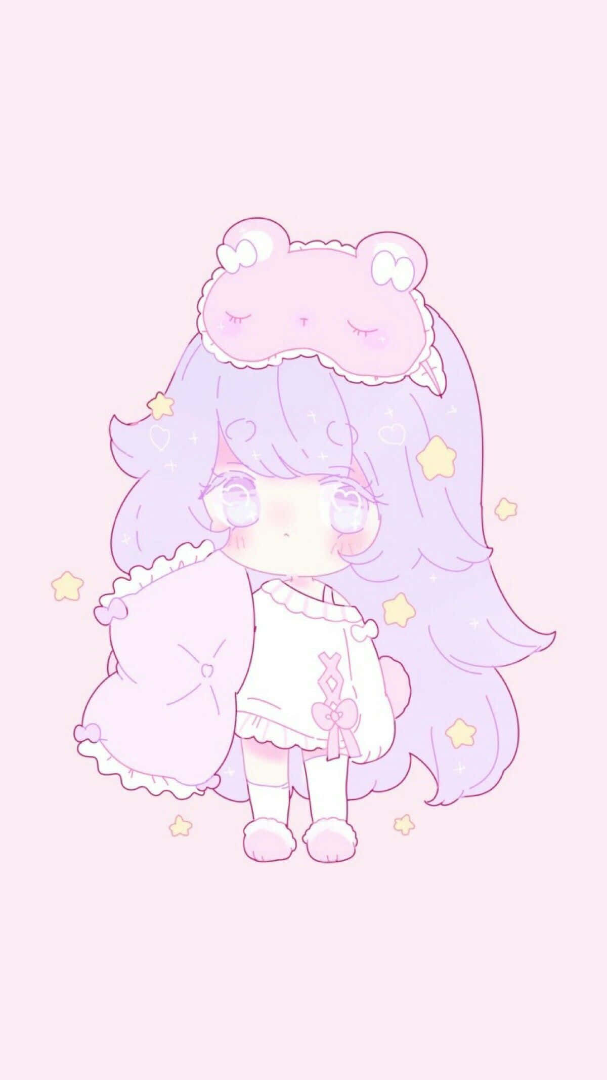 Cô Bé Anime Thẩm Mỹ Hồng Pastel Hình nền