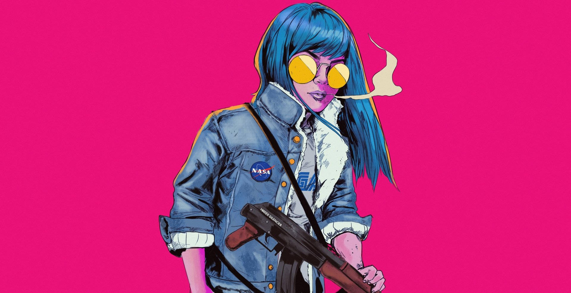 Cô Gái Aesthetic Phong Cách Pop Art Hình nền