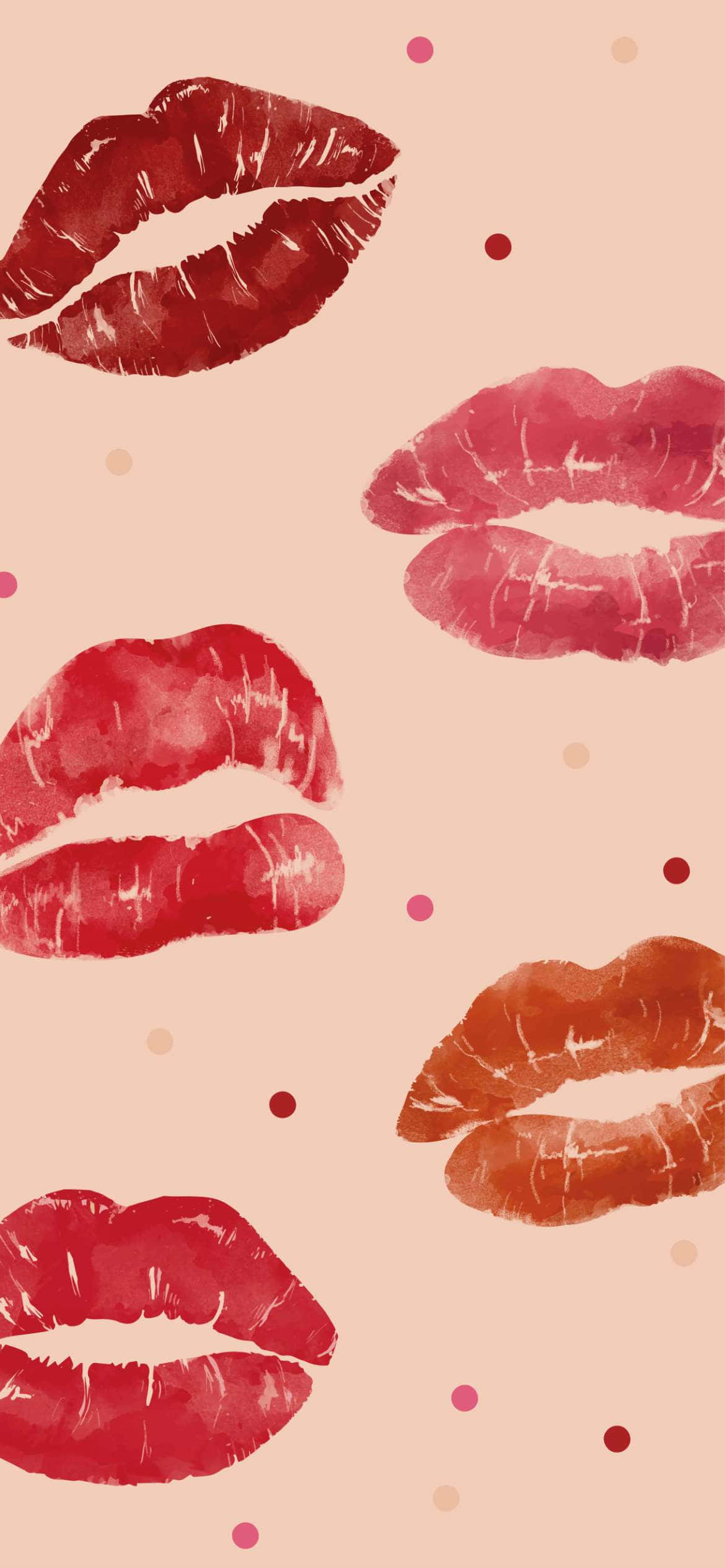 Cô gái đáng yêu son môi thẩm mỹ Valentine Hình nền