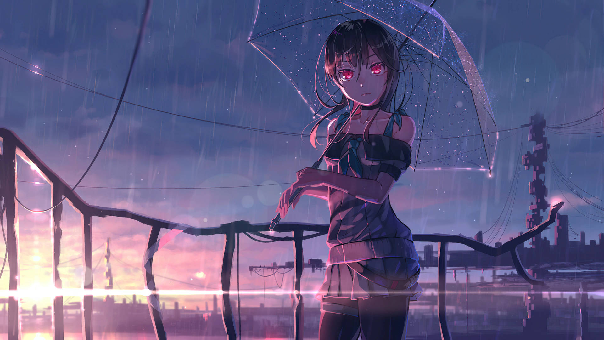 Cô gái Anime 8K trong mưa