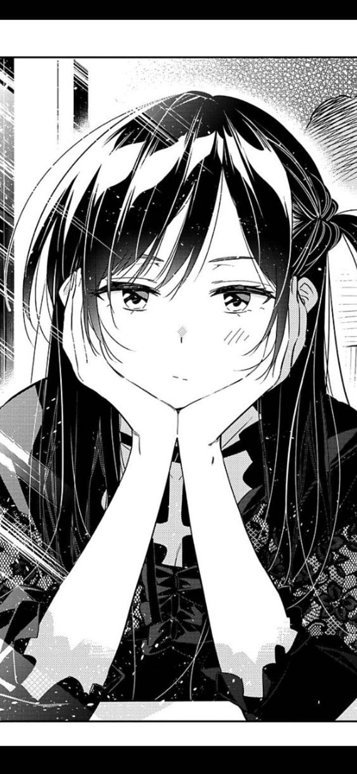 Cô gái anime buồn trong dải truyện tranh manga đen trắng Hình nền