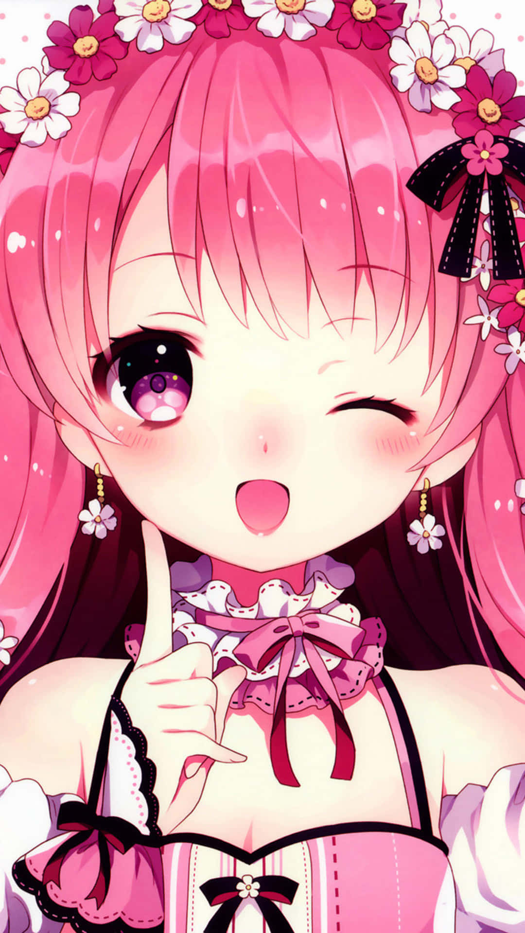 Cô gái anime dễ thương kawaii cho màn hình iPhone Hình nền