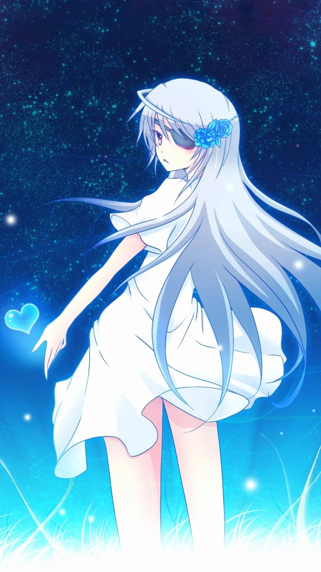 Cô Gái Anime Dễ Thương Tóc Xanh Hình nền