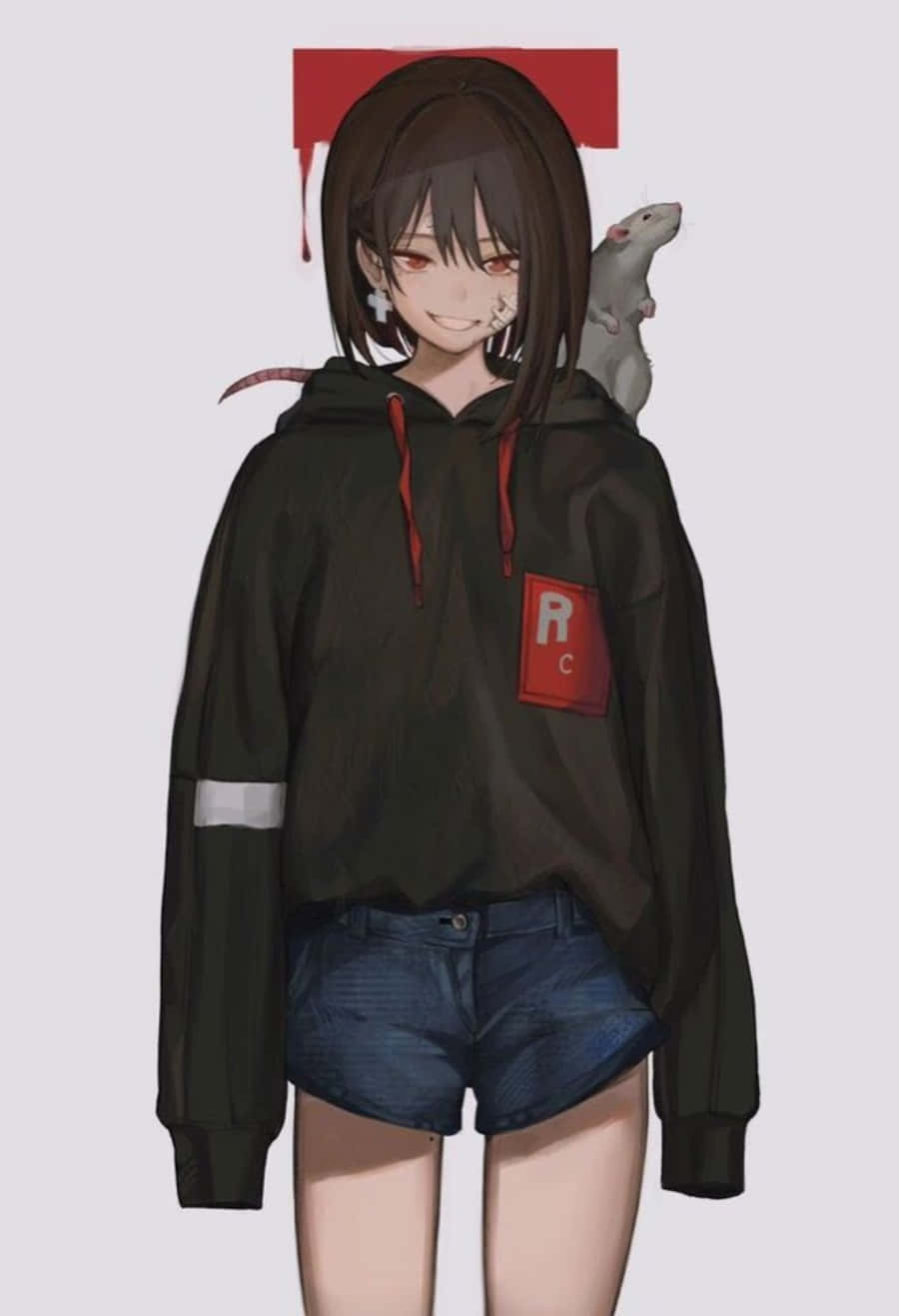 Cô gái anime diện áo hoodie sành điệu của chúng tôi Hình nền