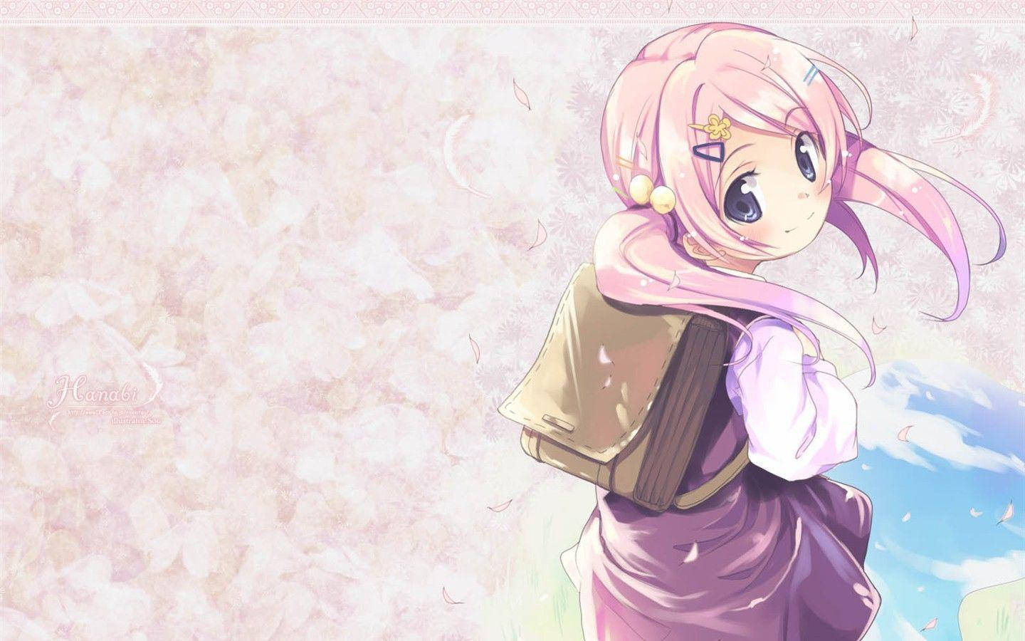 Cô Gái Anime Học Sinh Xinh Đẹp Hình nền