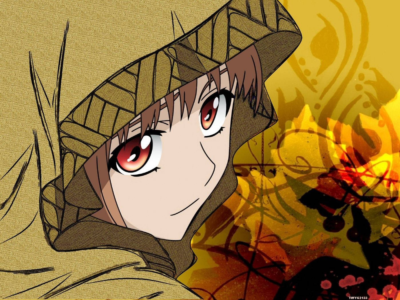 Cô gái anime khoác áo choàng nâu, sẵn sàng bắt đầu cuộc hành trình mới Hình nền