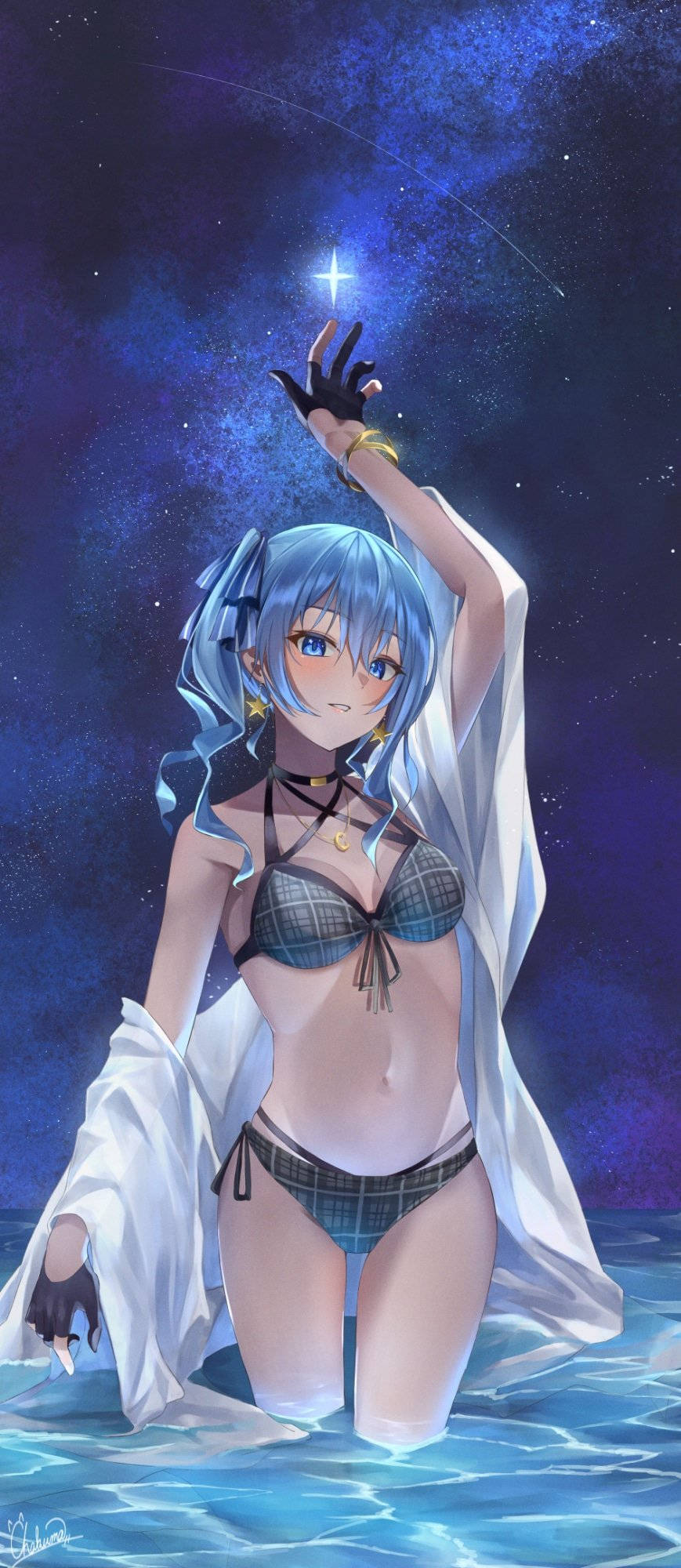 Cô Gái Anime Mặc Bikini Ban Đêm Hình nền