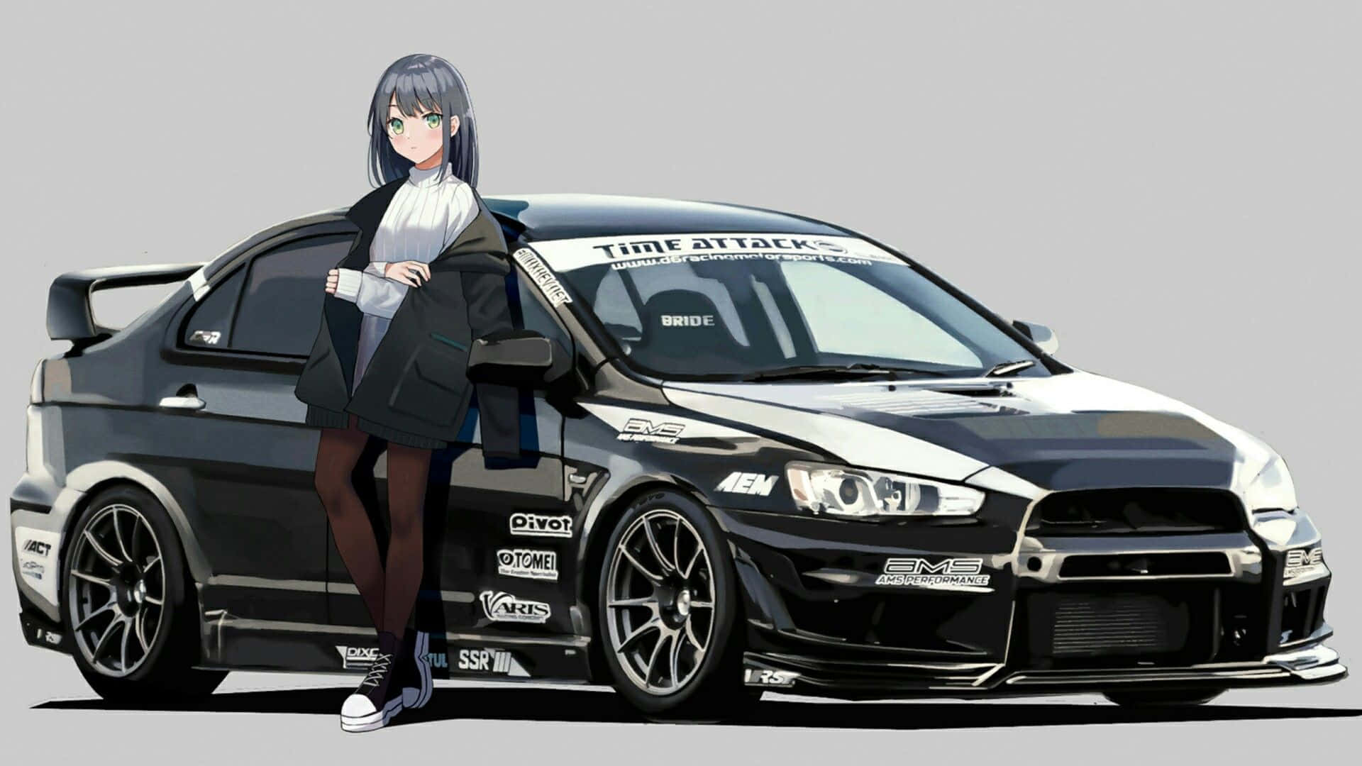Cô gái anime Mitsubishi Lancer Evolution JDM Hình nền