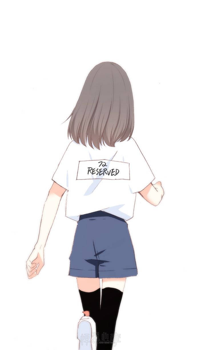 Cô gái anime phong cách thẩm mỹ nhìn từ phía sau Hình nền
