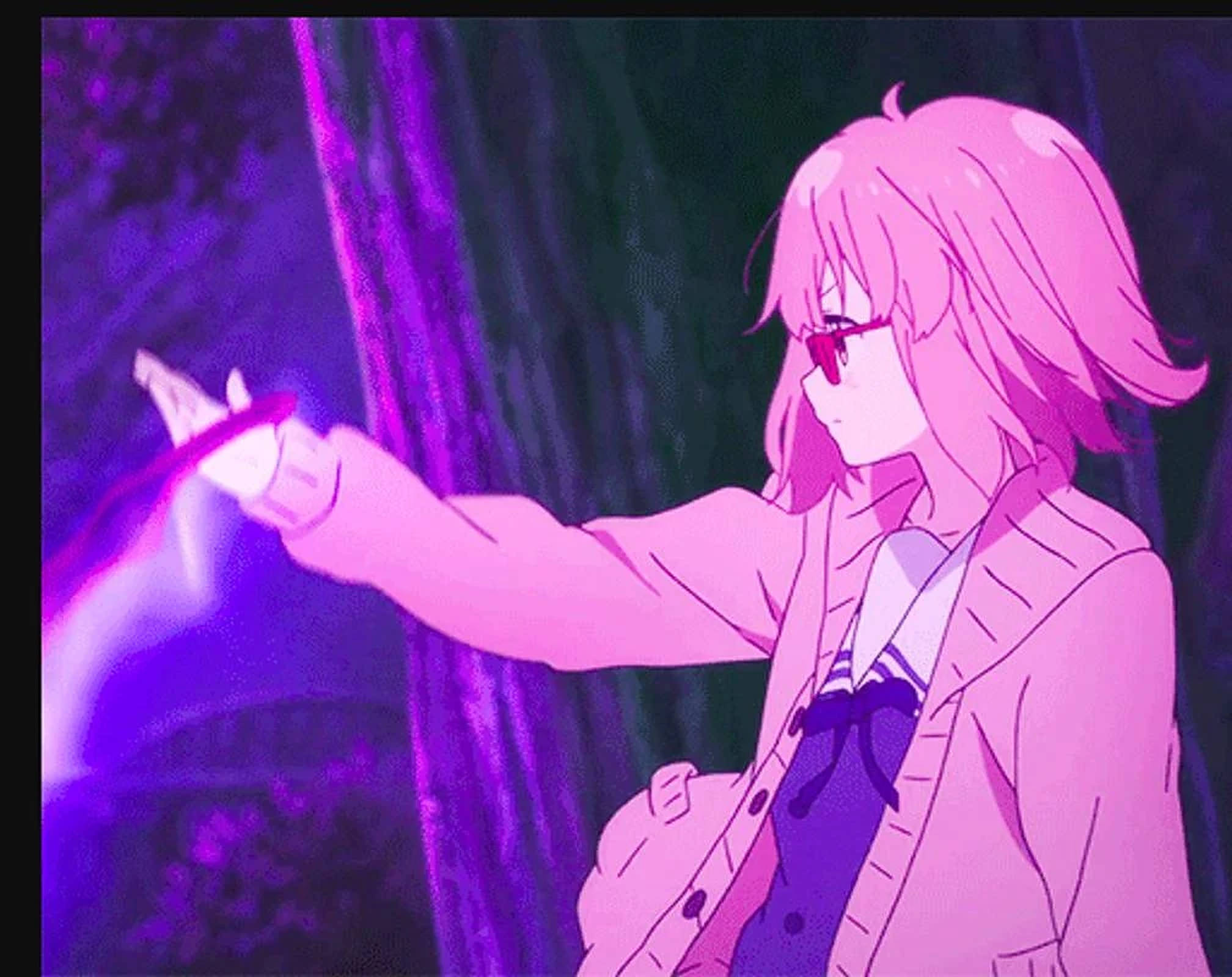 Cô gái Anime phong cách thẩm mỹ màu hồng Hình nền