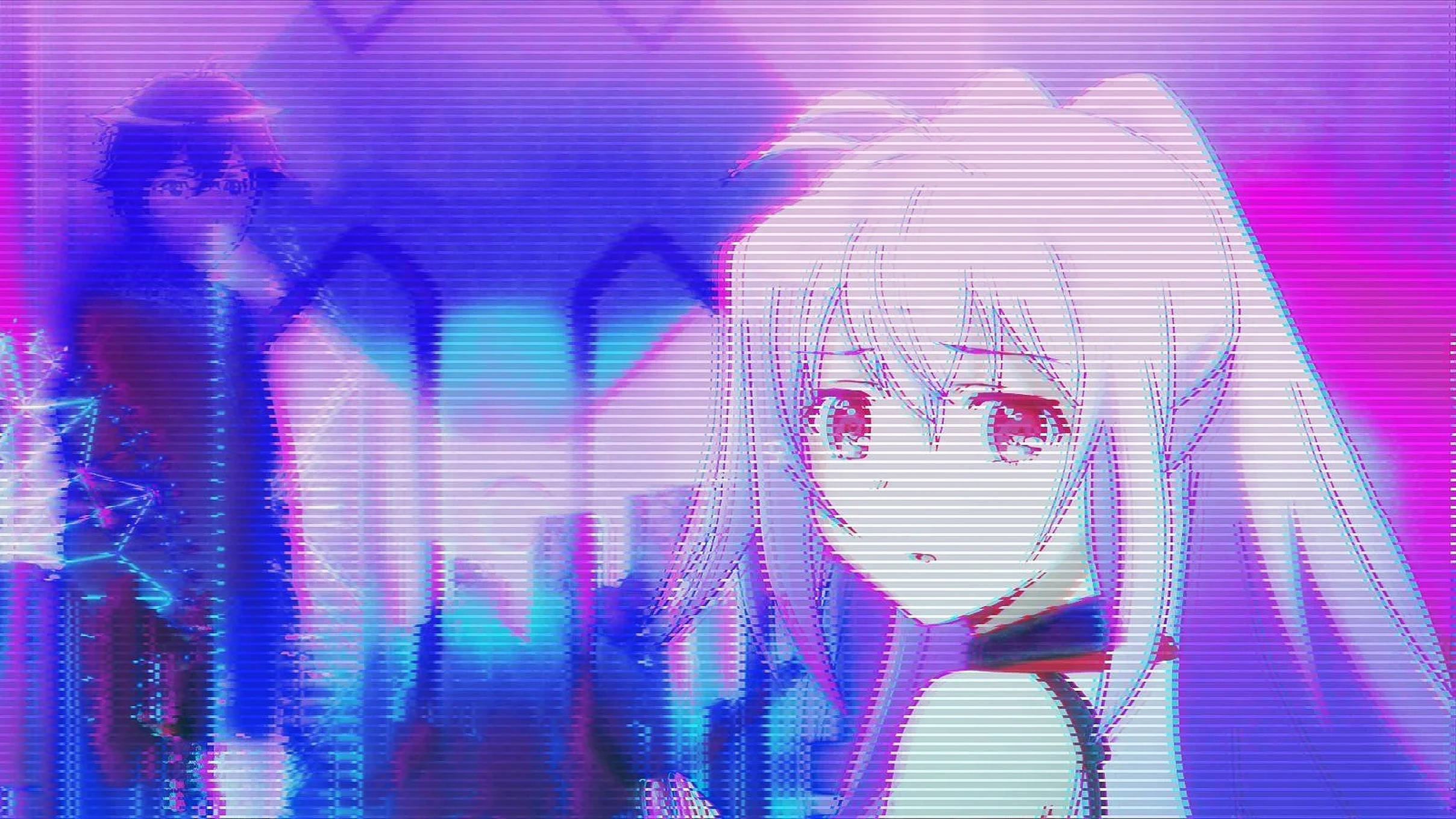 Cô Gái Anime Thẩm Mỹ Tím Hình nền
