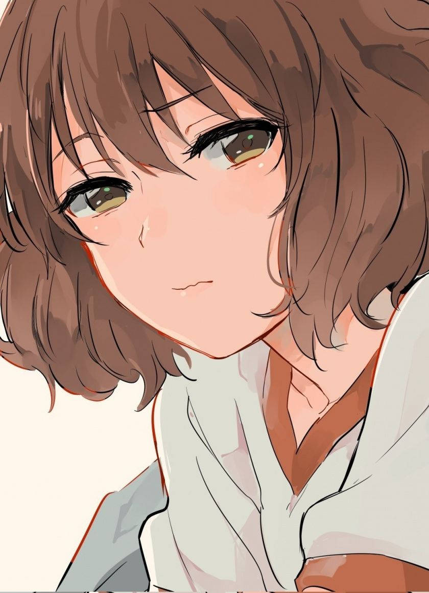 Cô gái anime thẩm mỹ tóc nâu Hình nền