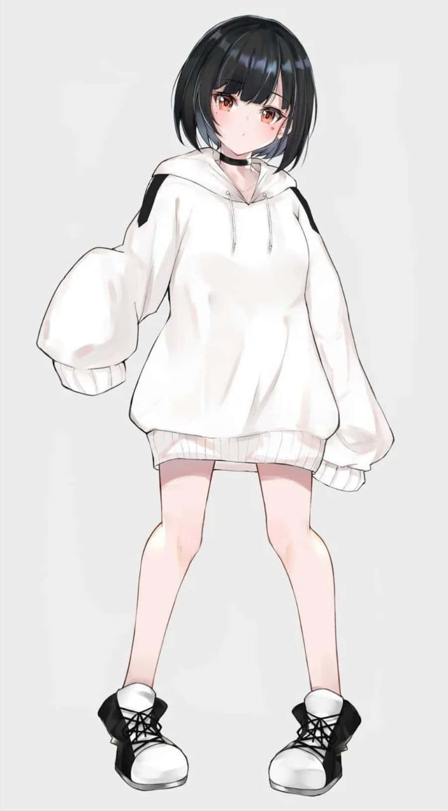 Cô gái anime thời trang với chiếc áo hoodie sành điệu! Hình nền