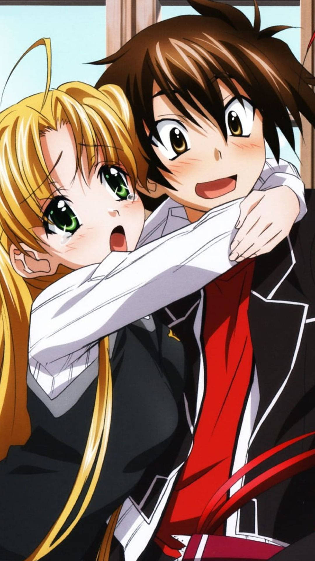 Cô gái học sinh ôm ấp trong anime Hình nền