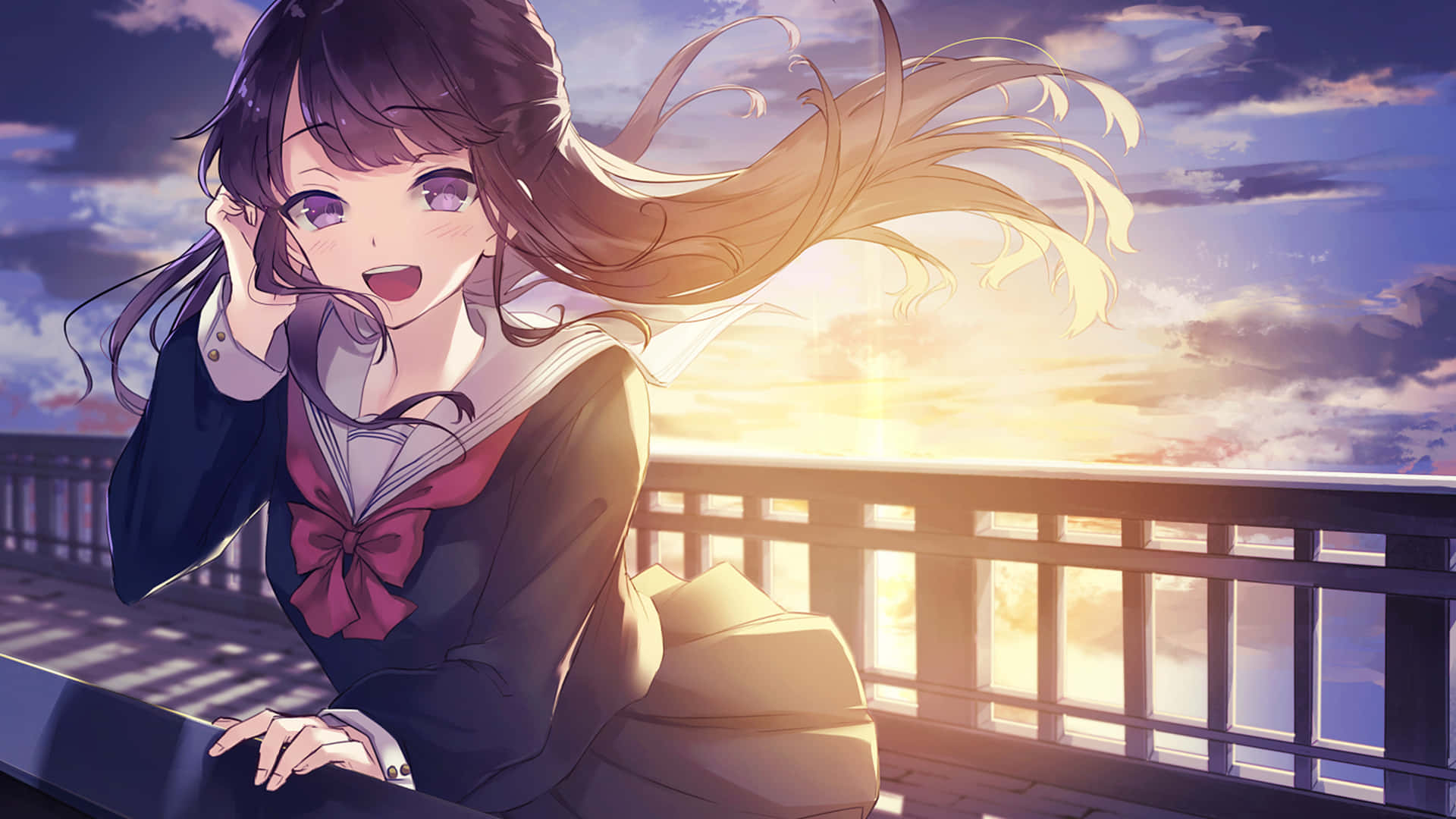 Cô Gái Học Sinh Anime Dễ Thương Nightcore Apollo Hình nền
