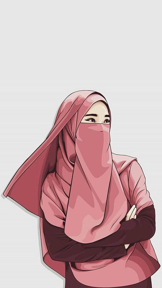 Cô Gái Hồi Giáo Hijab Hoạt Hình Hình nền