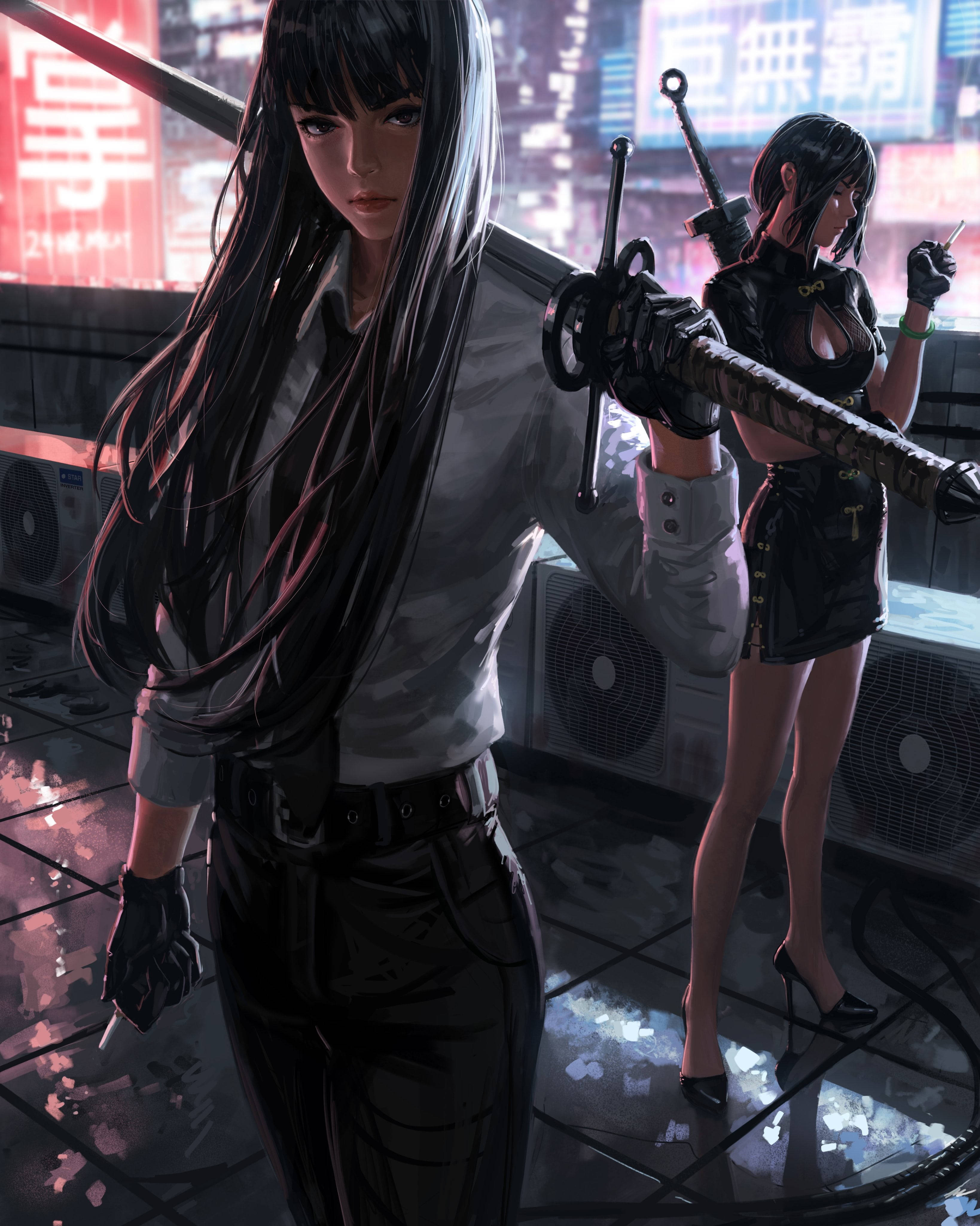 Cô Gái Hư Anime Kiếm Lớn Hình nền