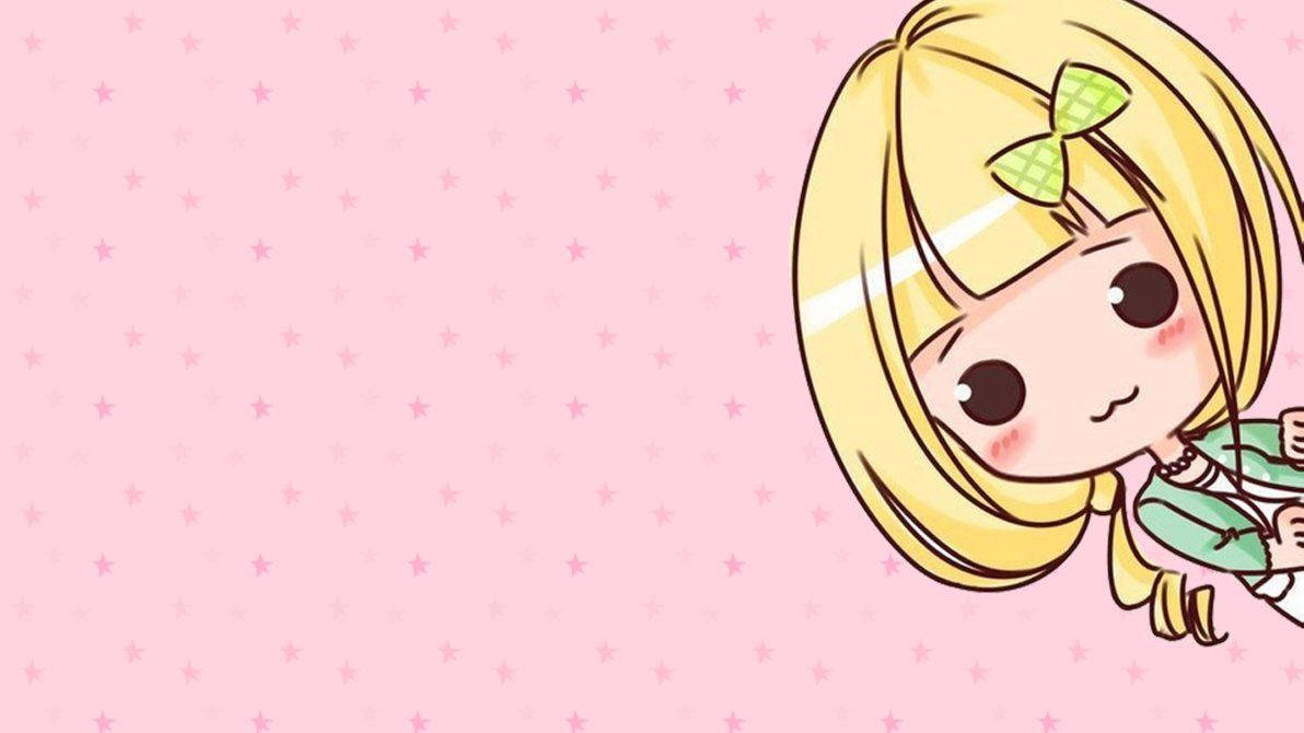 Cô gái Kawaii Tóc Vàng Hình nền