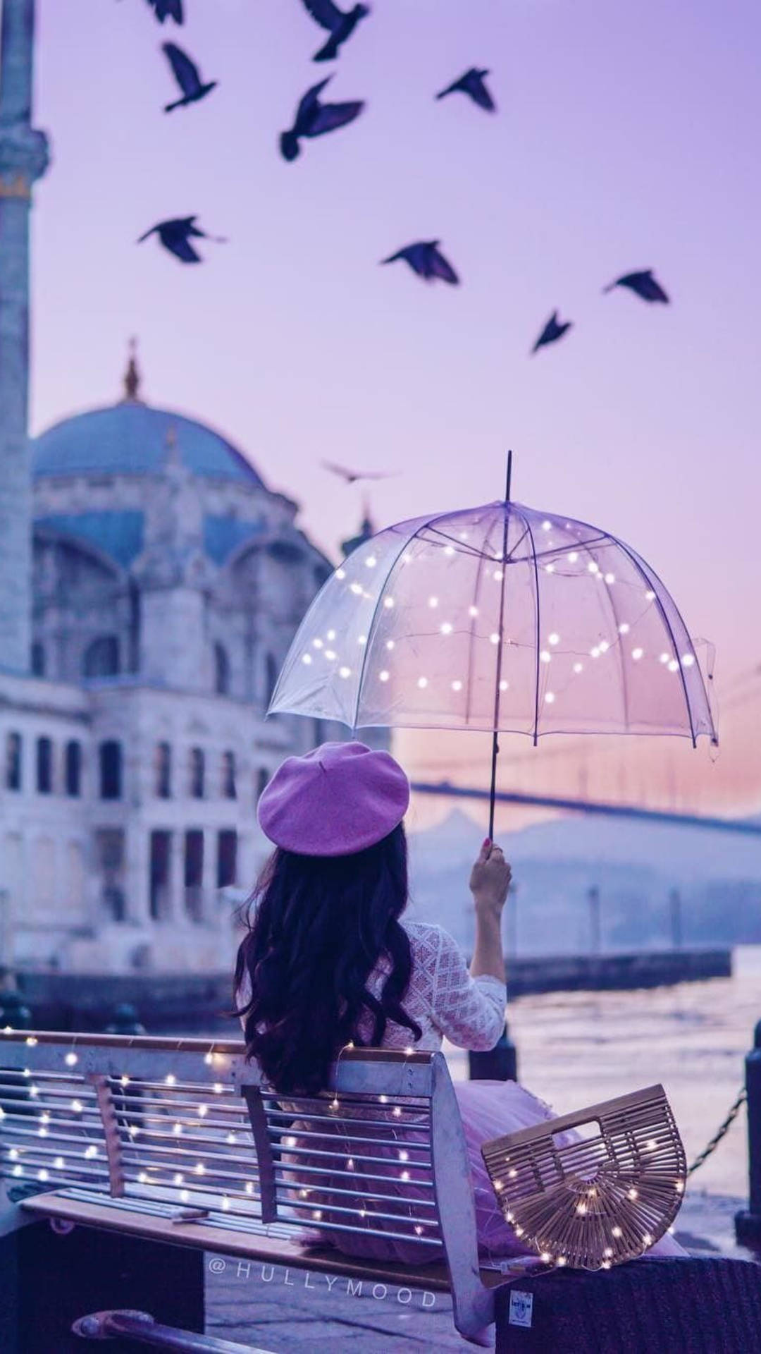 Cô Gái Ngồi Trên Ghế Dài Ảnh Đại Diện Instagram Hình nền