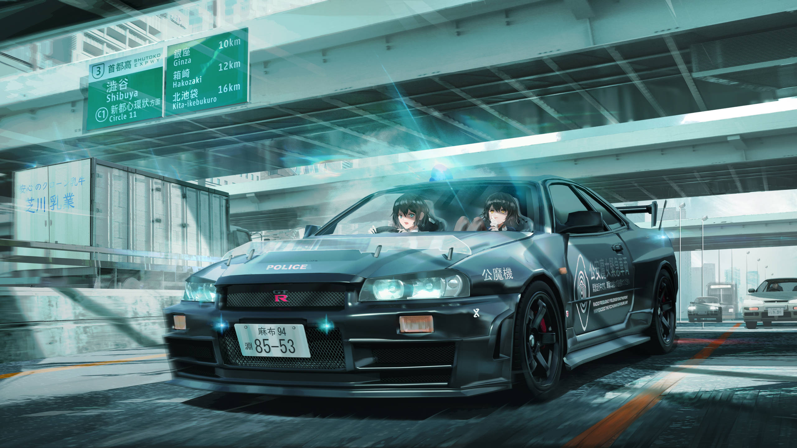 Cô gái ngồi trong xe ô tô anime Hình nền