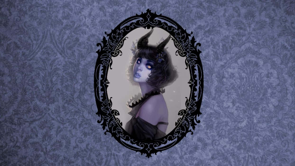 Cô Gái Quỷ Gothic Tím Hình nền