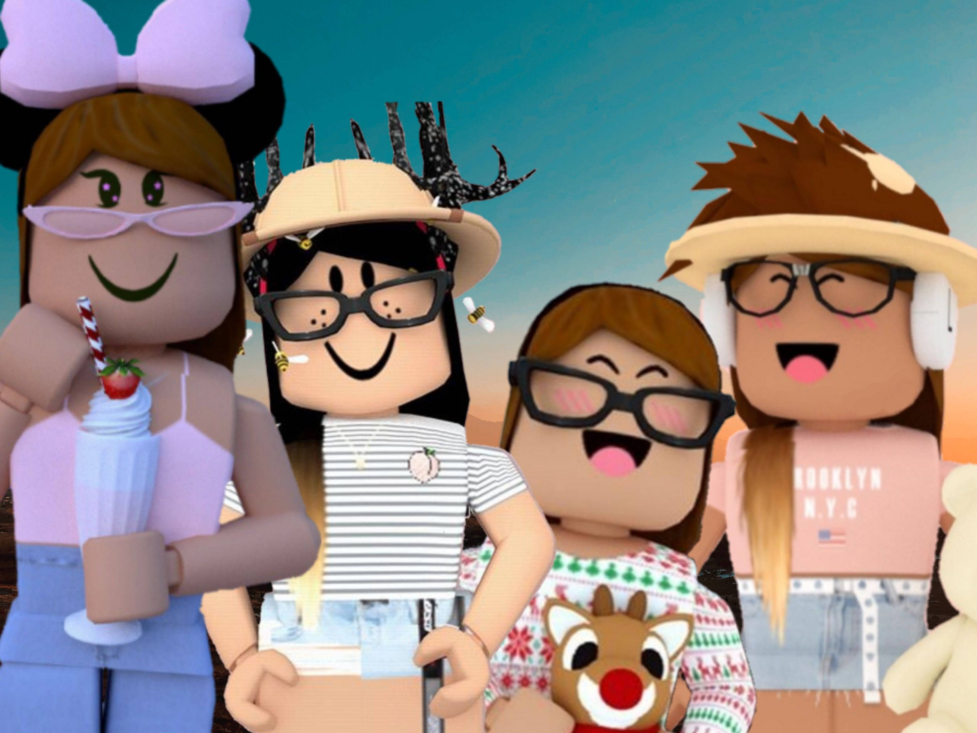 Cô Gái Roblox Dễ Thương Vui Vẻ Hình nền