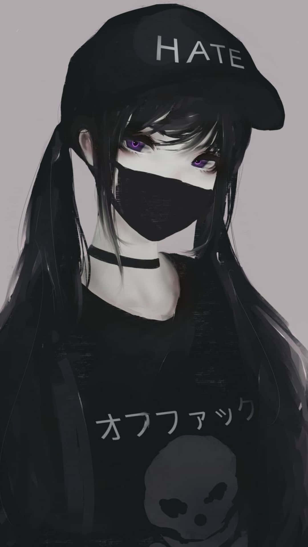 Cô gái tóc đuôi ngựa phong cách tối giản anime Pfp Hình nền