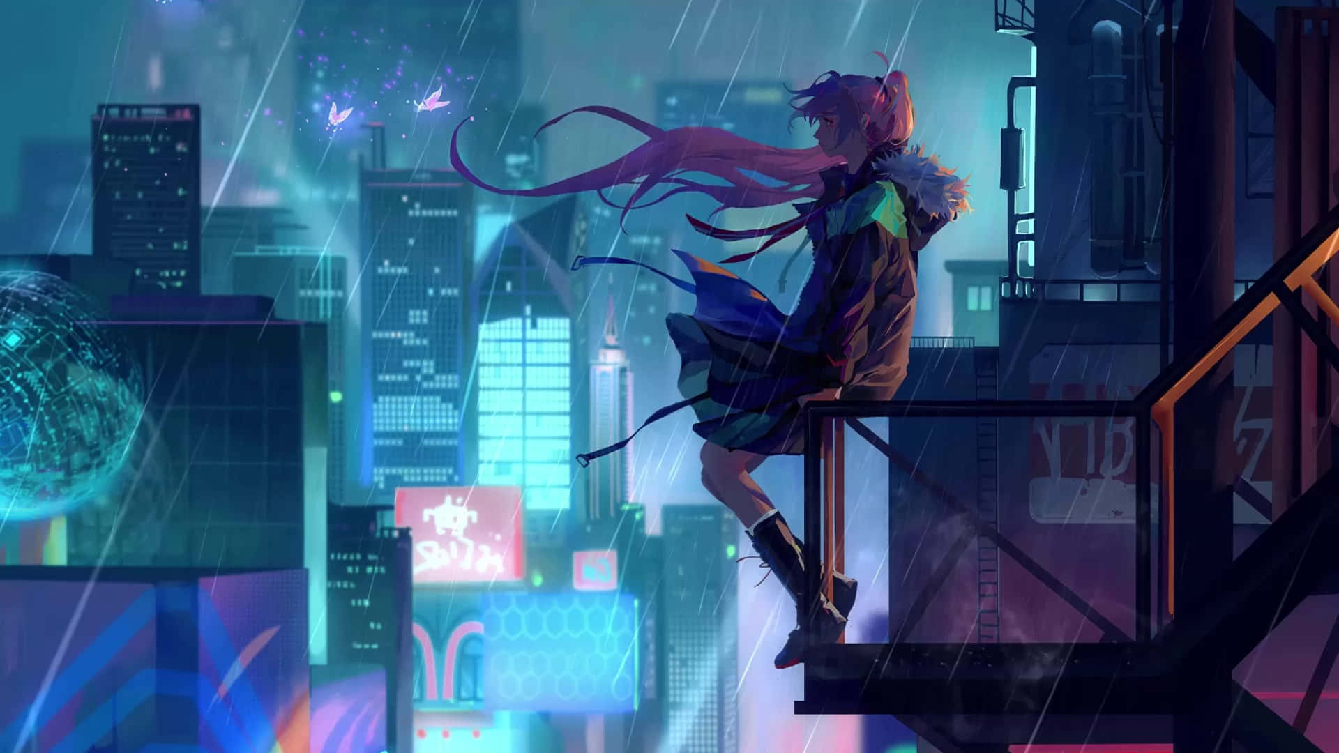 Cô Gái Trên Rìa Màn Đêm Anime Hình nền