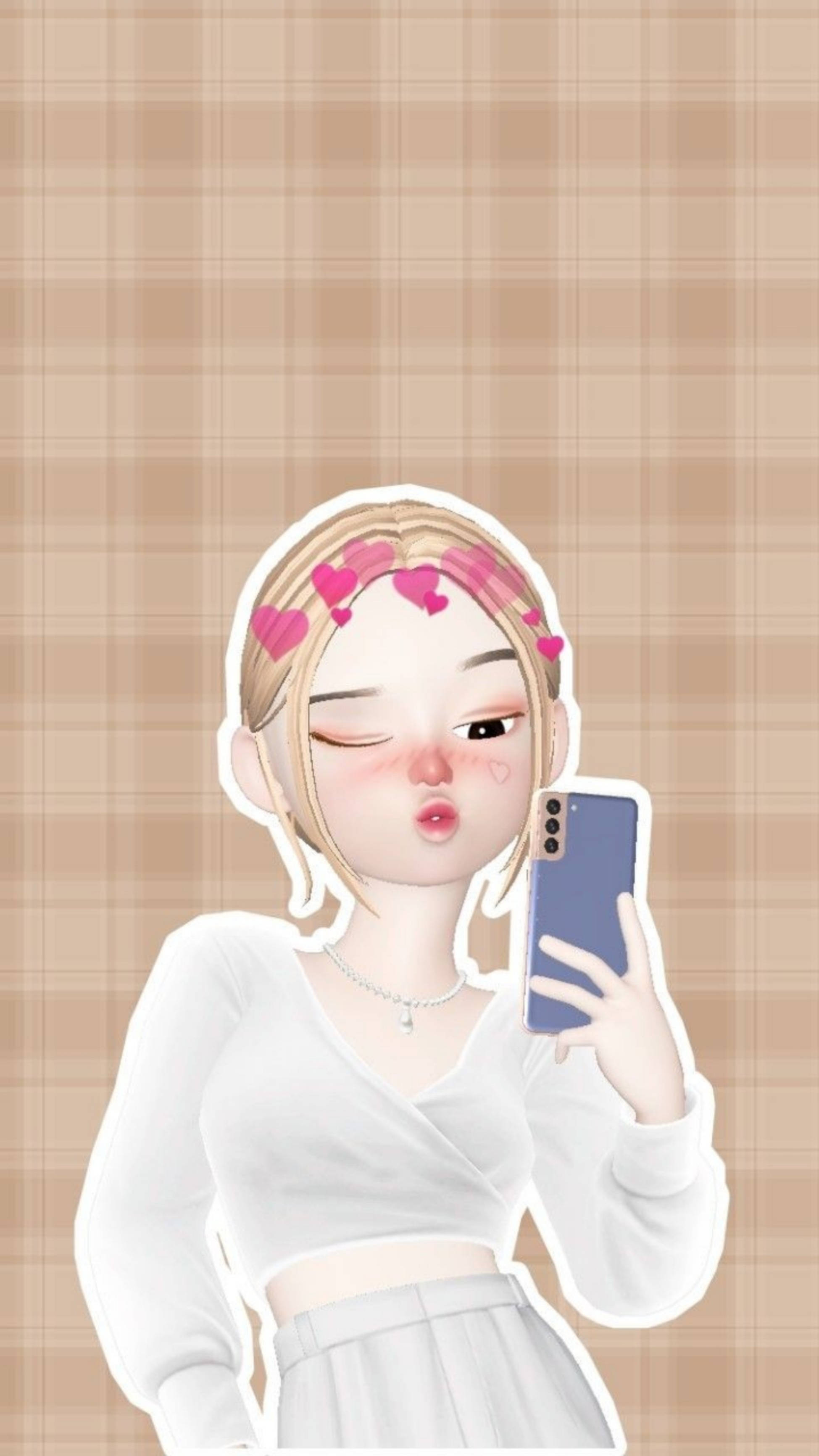 Cô Gái Zepeto Dễ Thương Với Môi Chu Hình nền