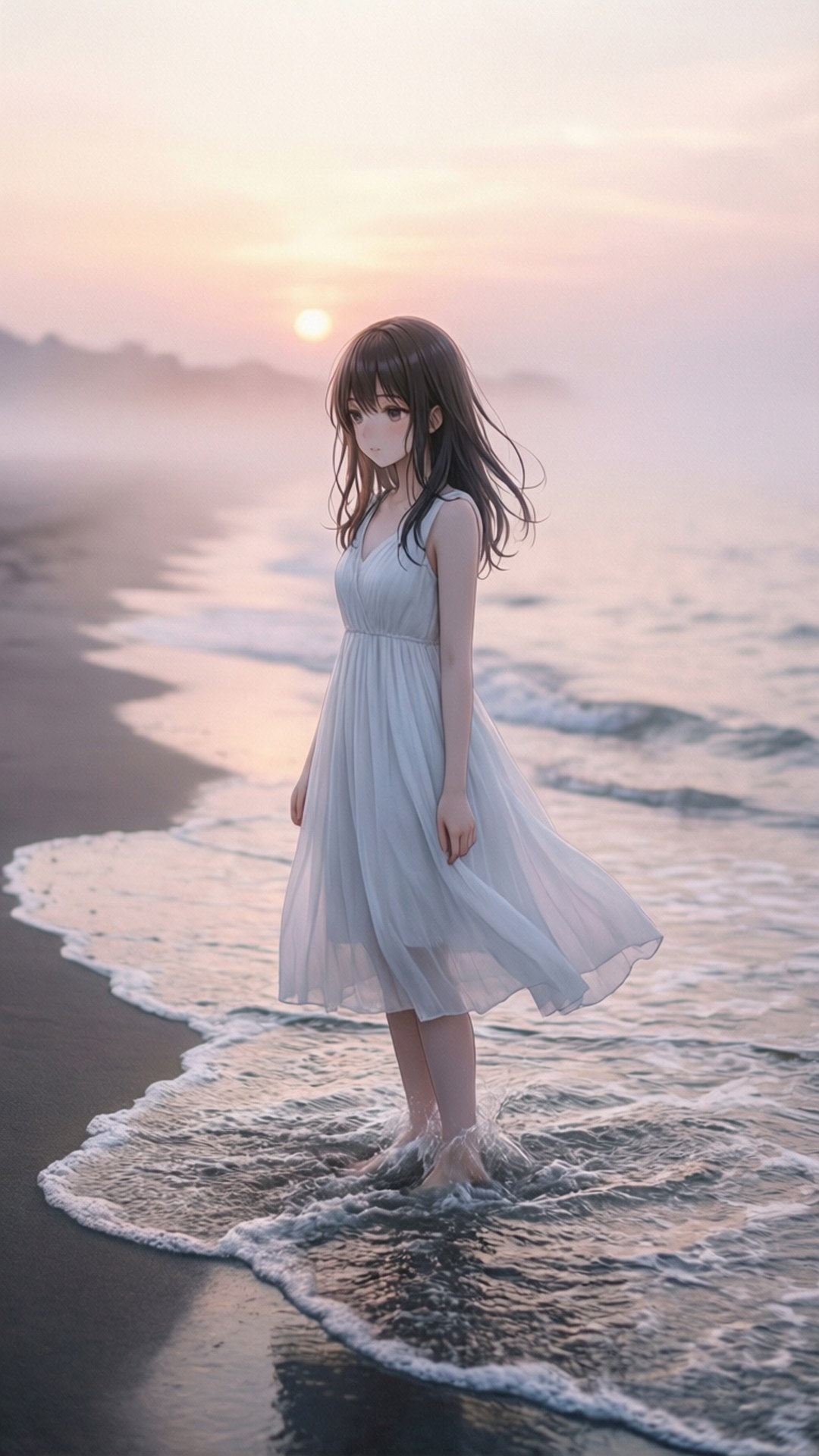 Cô đơn trên bãi biển Hình nền