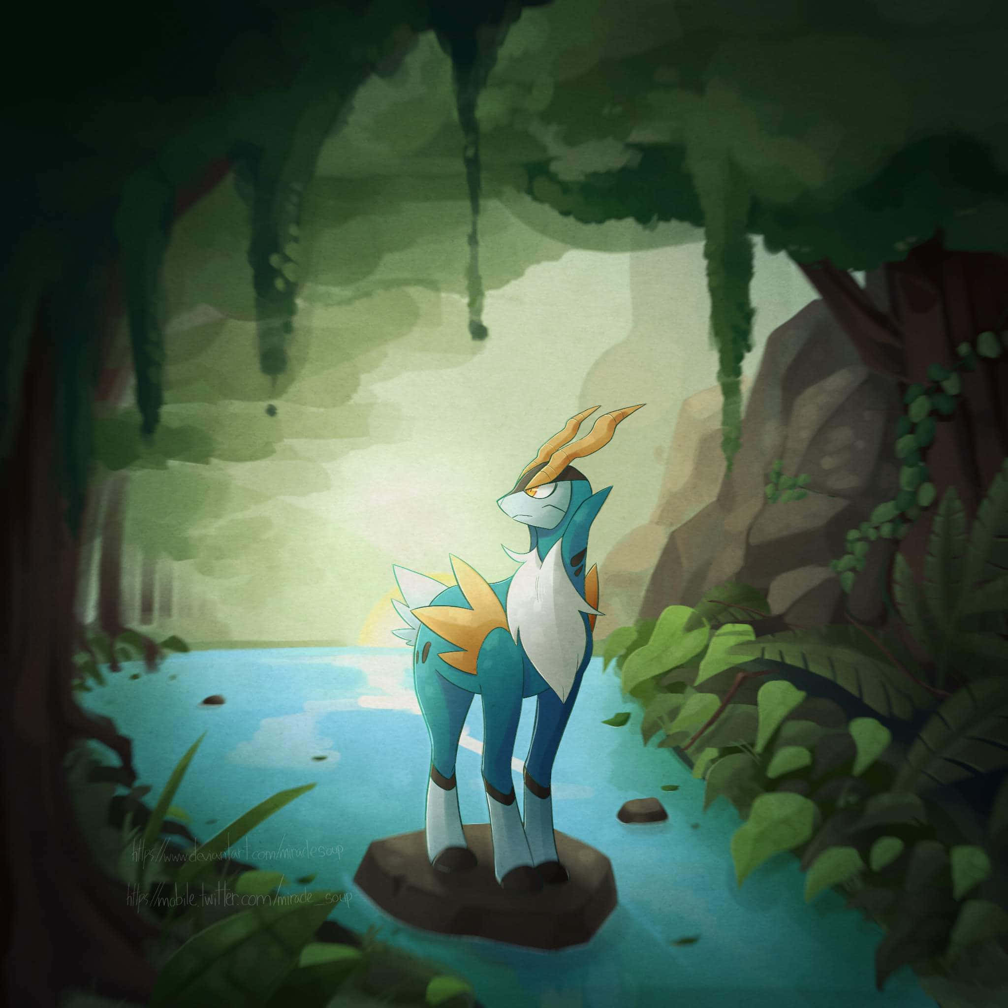 Cobalion Trên Một Tảng Đá Hình nền