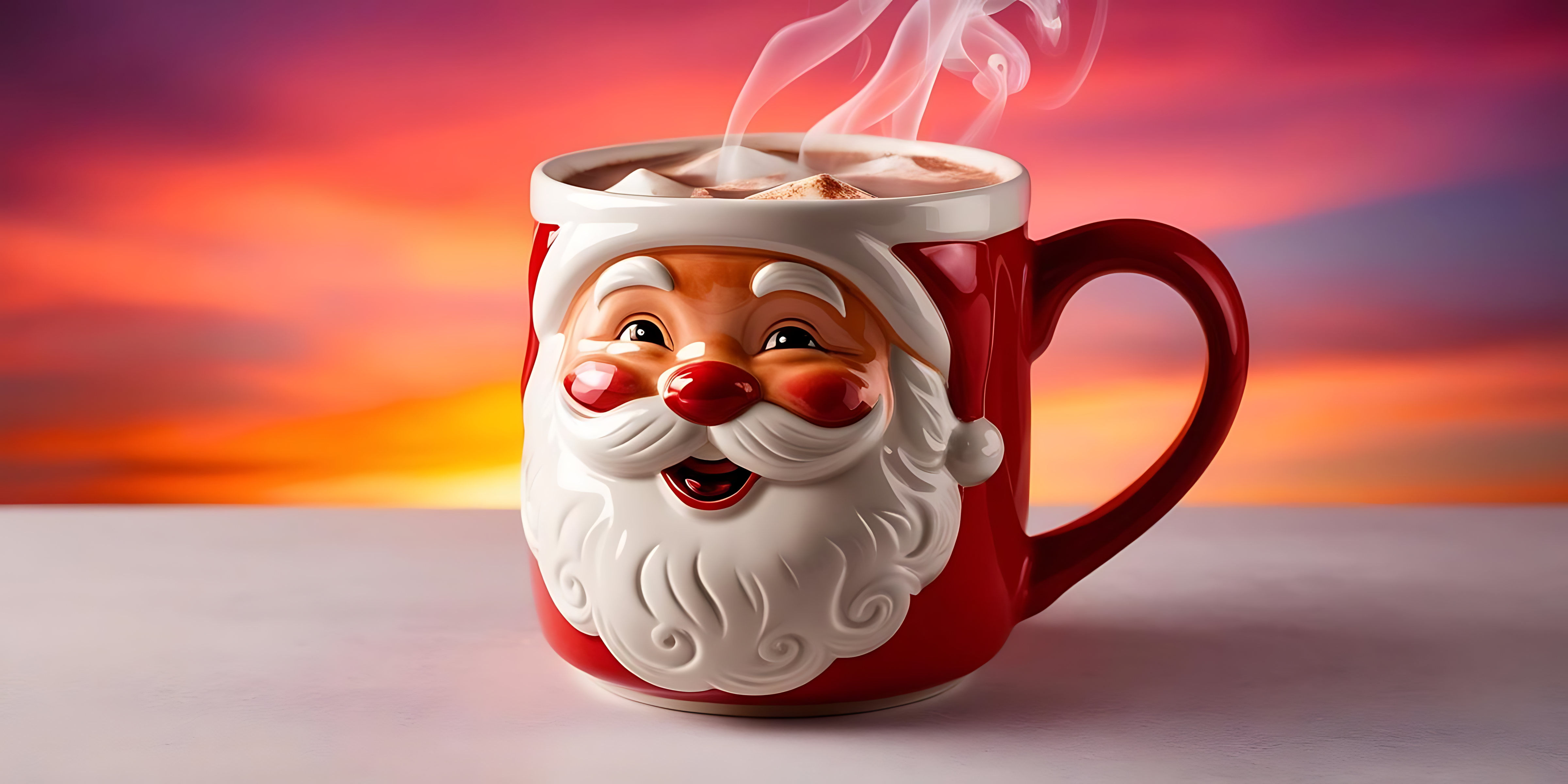 Cốc ông già Noel với ca cao nóng Hình nền