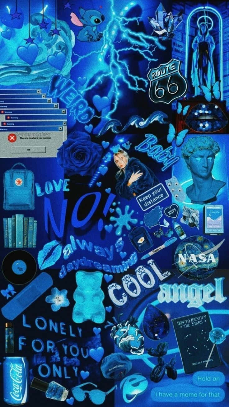 Collage Xanh Cá Tính Ngầu Hình nền