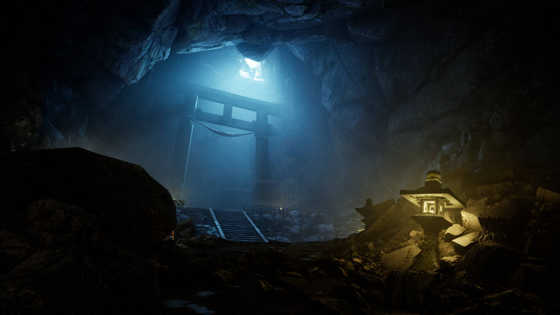 Cổng Torii dưới lòng đất Ghostwire Tokyo Hình nền