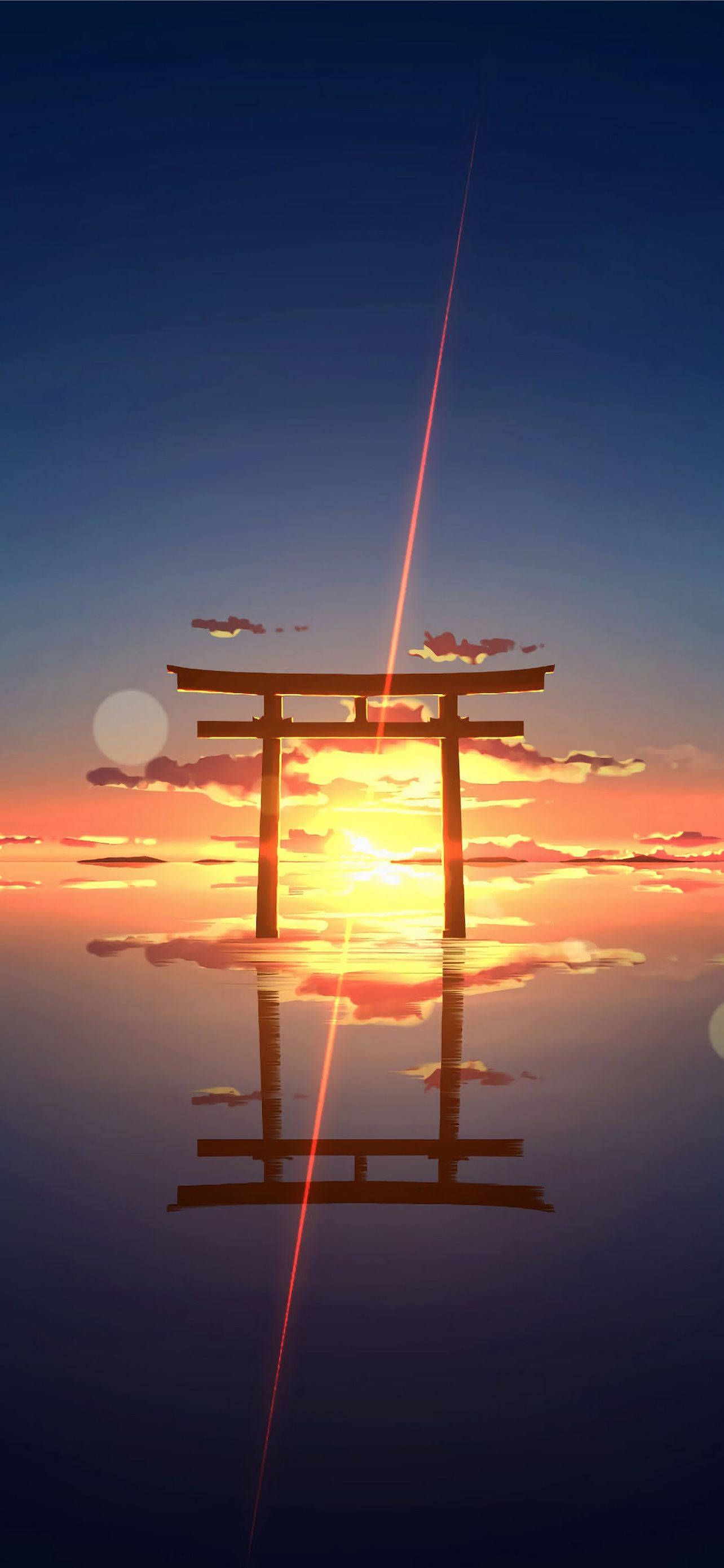 Cổng Torii Hoàng Hôn Chân Trời Hình nền