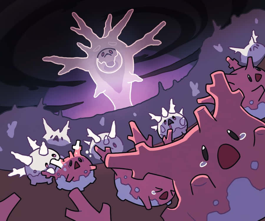 Corsola chạy trốn khỏi Cursola Hình nền