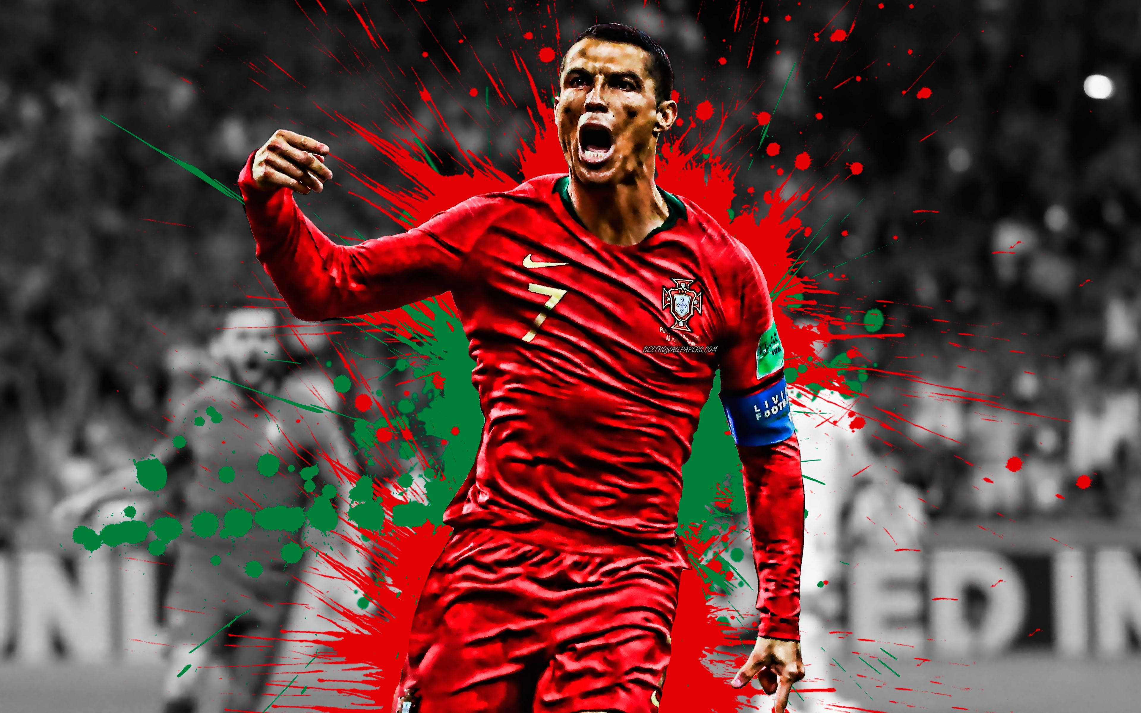 Cristiano Ronaldo Thiết Kế Đỏ Xanh Ngầu
