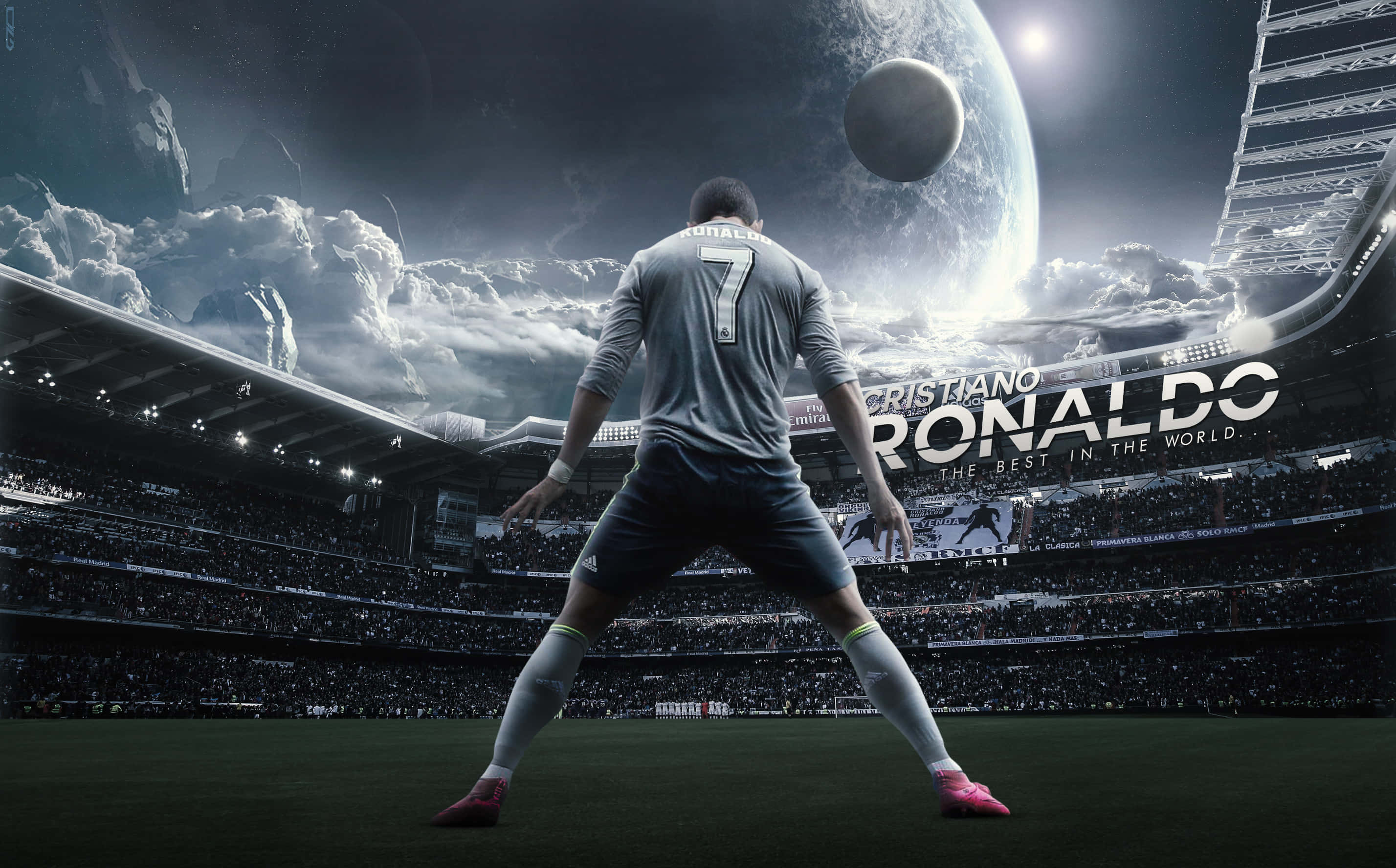Cristiano Ronaldo ăn mừng bàn thắng trên sân cỏ Hình nền