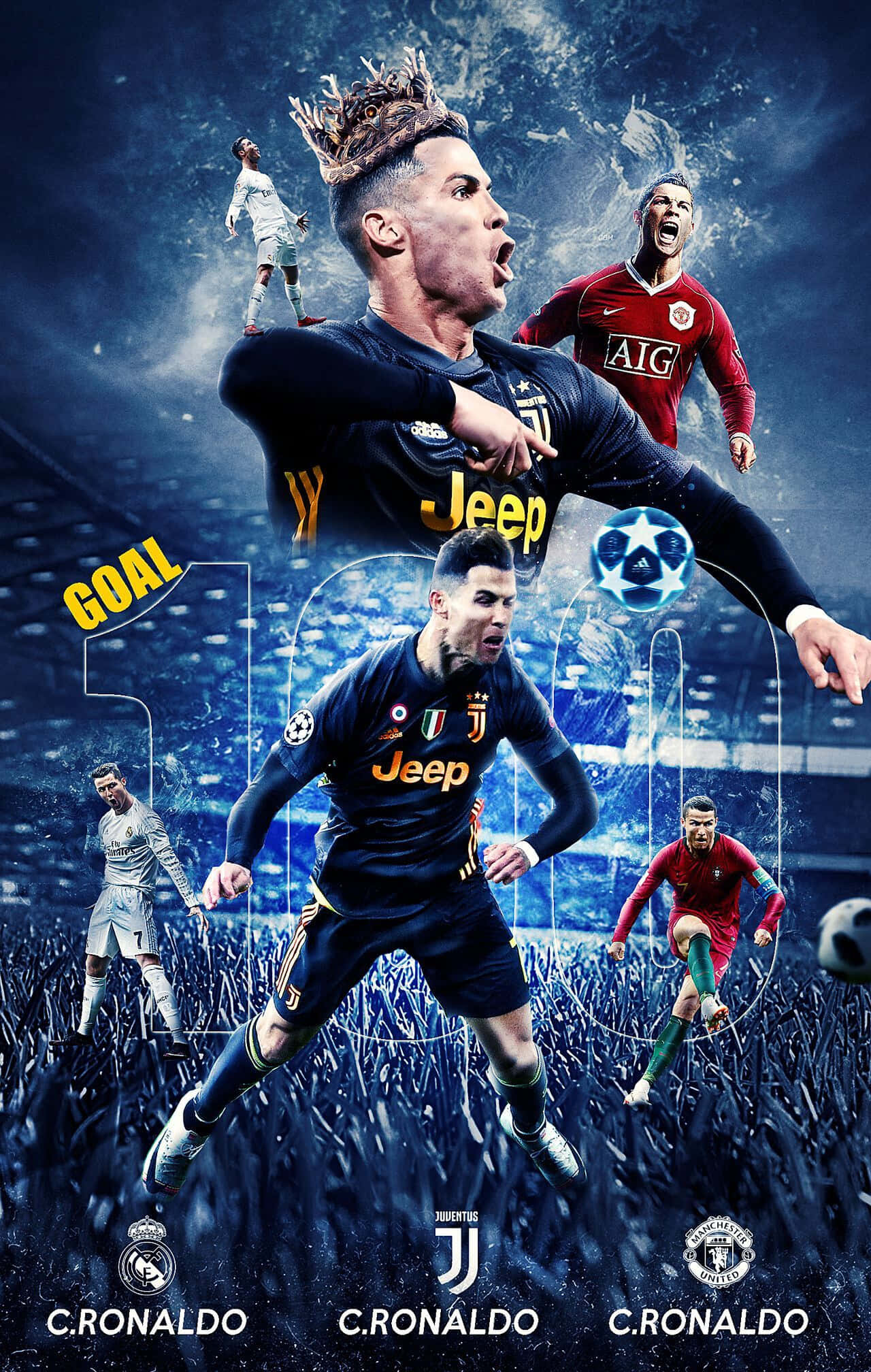 Cristiano Ronaldo hành động trên sân cỏ Hình nền