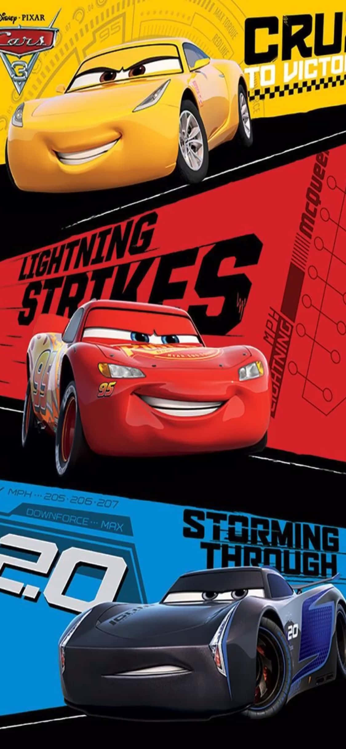 Cruz, McQueen, Jackson iPhone X Cars Background Hình nền