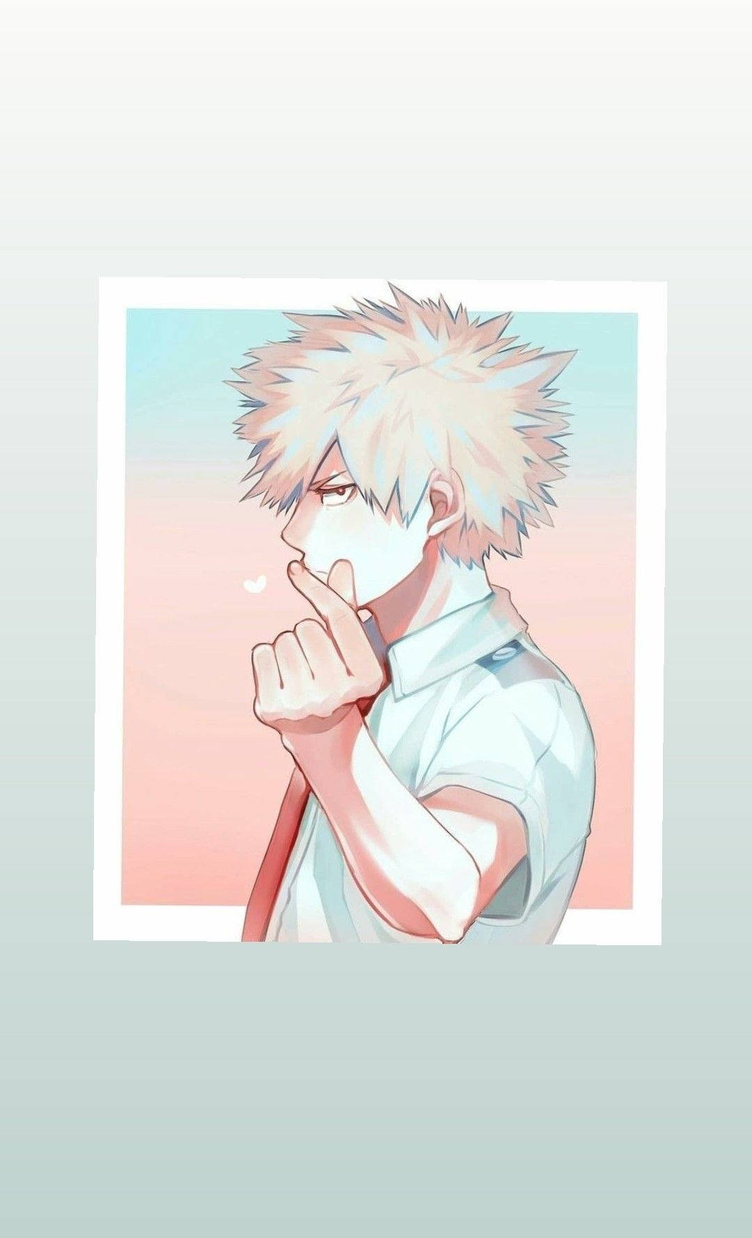 Cử chỉ trái tim dễ thương của Bakugo Hình nền