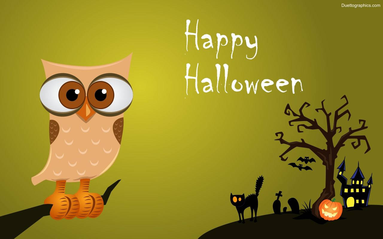 Cú Halloween Dễ Thương Hình nền
