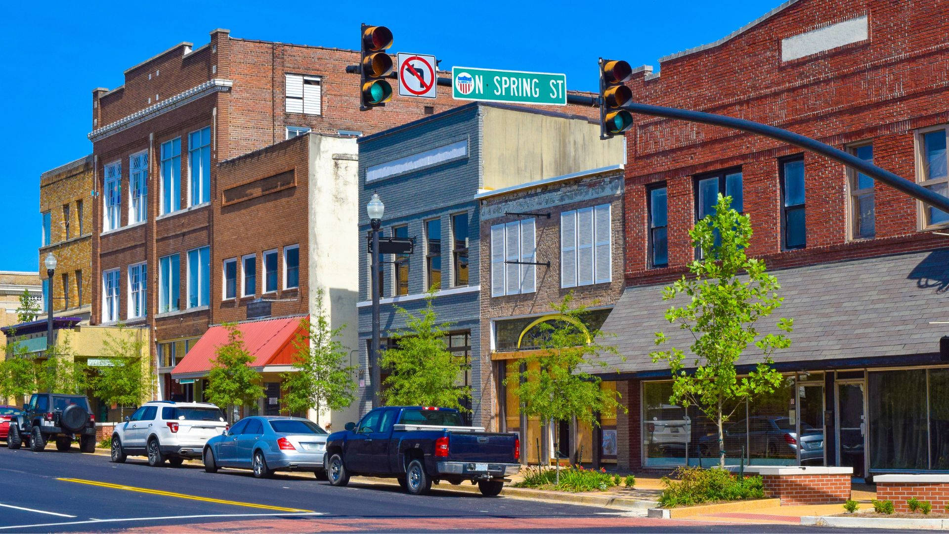 Cửa hàng nhỏ ở trung tâm thị trấn Mississippi Hình nền
