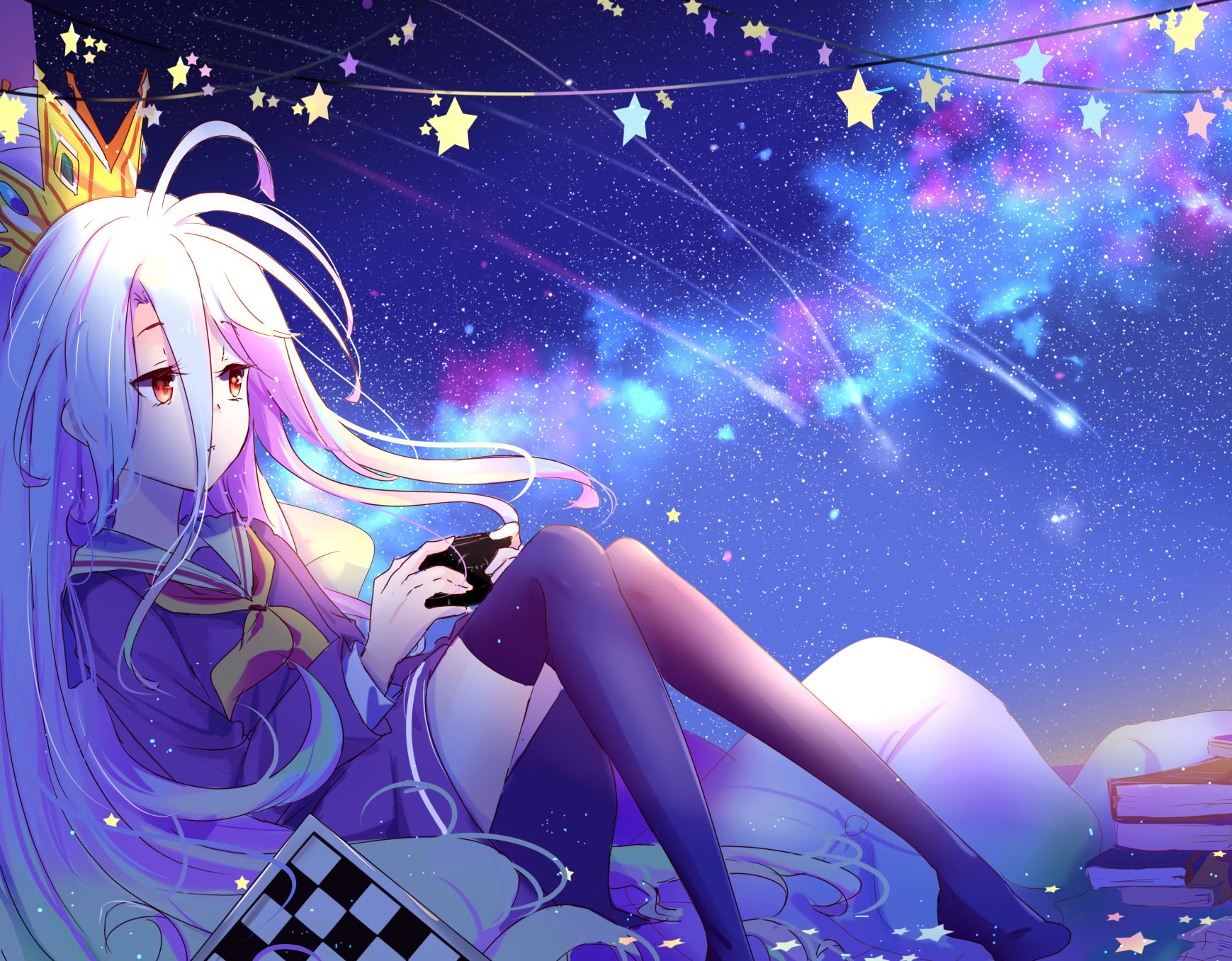 Cùng Sora và Shiro chinh phục hành trình trở thành game thủ xuất sắc nhất trong No Game No Life Hình nền