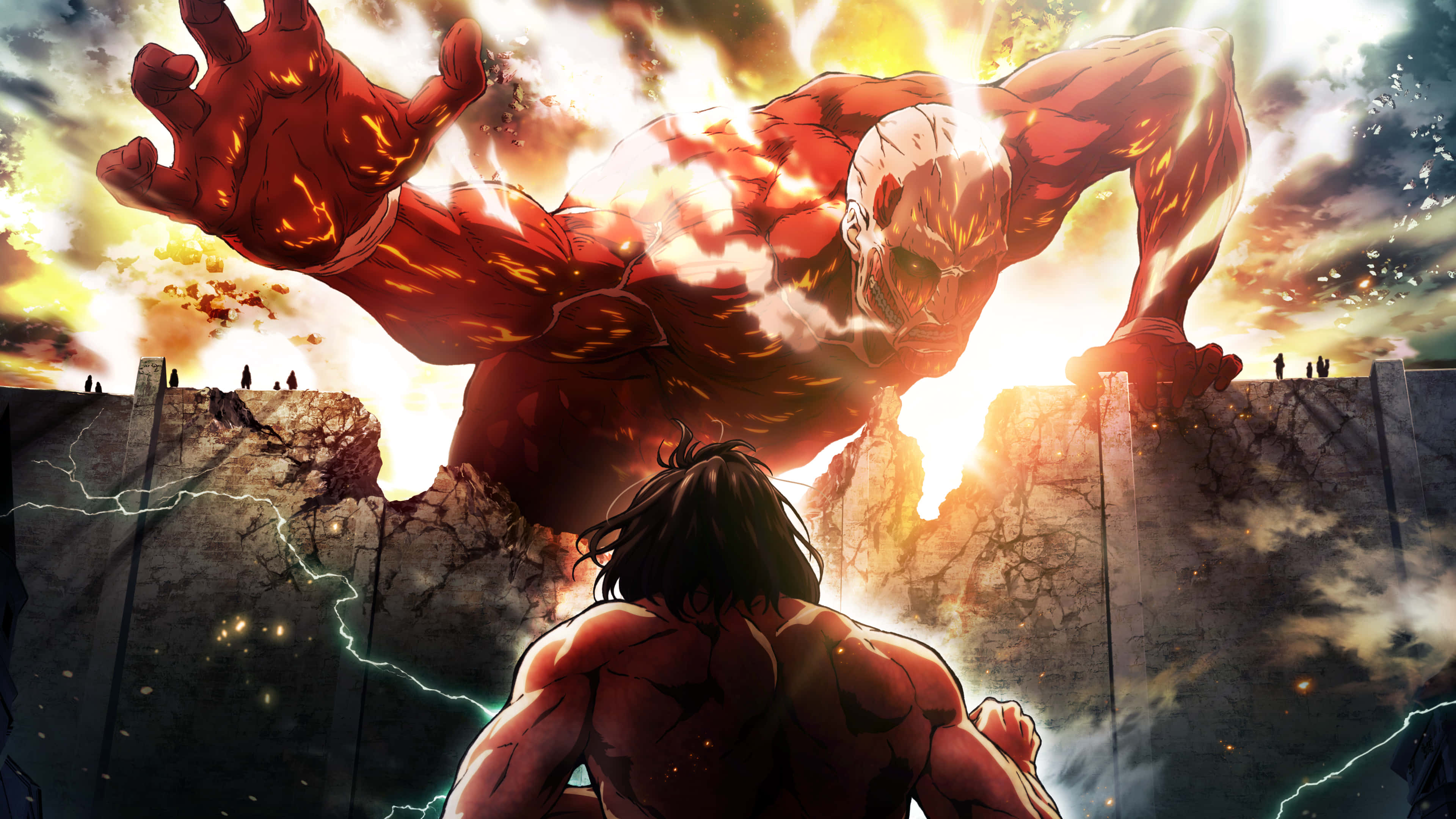Cuộc chiến sinh tồn của nhân loại trong series anime đầy kịch tính Attack on Titan Hình nền